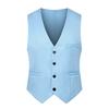 Men Waistcoat Solid Color Single-breasted V Neck Sleeveless Spring Vest for Work