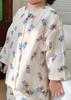 Futupe Baby Front Long Lightweight Cotton Loungewear Sizes 120 Size Pajamas, Opening, Sleeves, Gauze, Spring, Summer, Fall, Girls, Boys, Set, Baby,