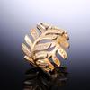 Creative Vine Leaf Women'S Zircon Ring, Fashion Party Reception Jewelry