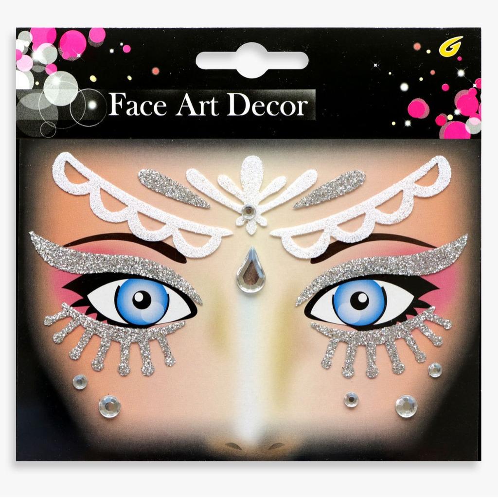 Glitter Face Art Stickers, Self-Adhesive Face Decor Decals for Halloween, Carnival, Festival and Party Makeup