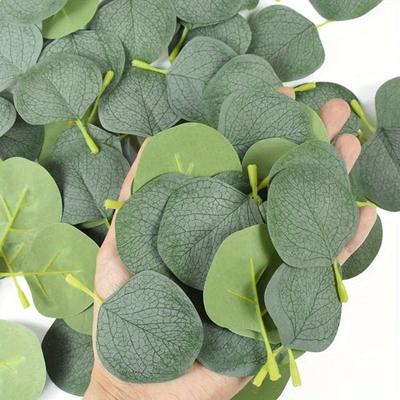 50PCS Simulated Plant Eucalyptus Vine Leaves DIY Flower Arrangement with Leaf Flower Wall Accessories