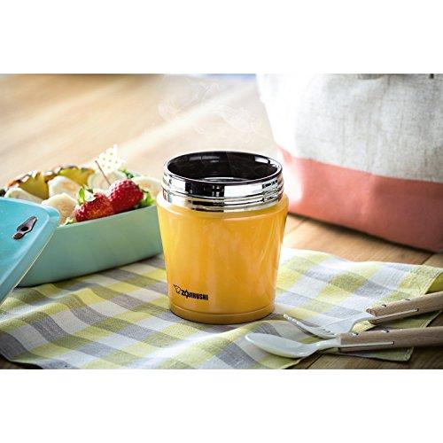 Zojirushi Stainless Steel Vacuum Insulated Food Jar, Perfect for Lunch Boxes, Keeps Food Hot or Cold, Wide Mouth, 260ml, Yellow, SW-GD26-DP