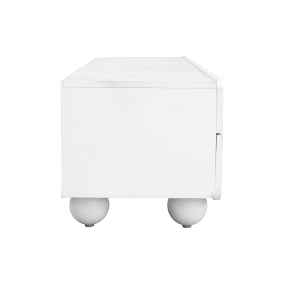 Modern white TV cabinet, TV stand, low TV stand. Unique design. 175 x 38 x 37 cm (L x W x H)