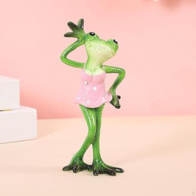 Collectible Frog Statue for Desktop Display Animal Sculpture Resin Art