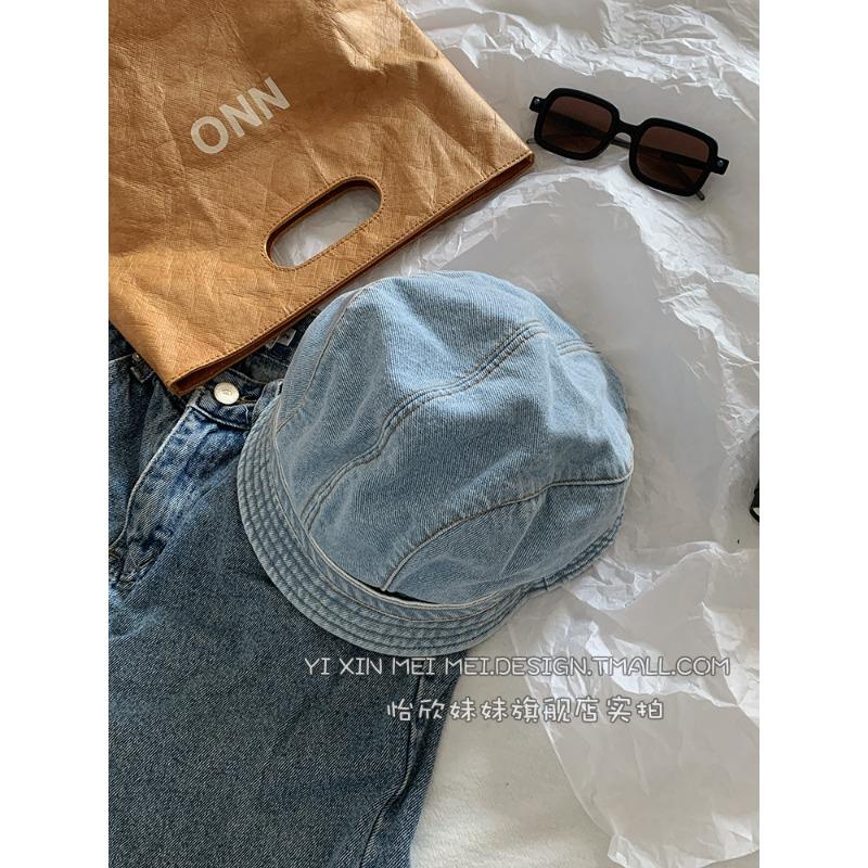 

Retro cowboy cap spring and autumn street beret female face small bucket hat advanced sense average size (55-59cm)