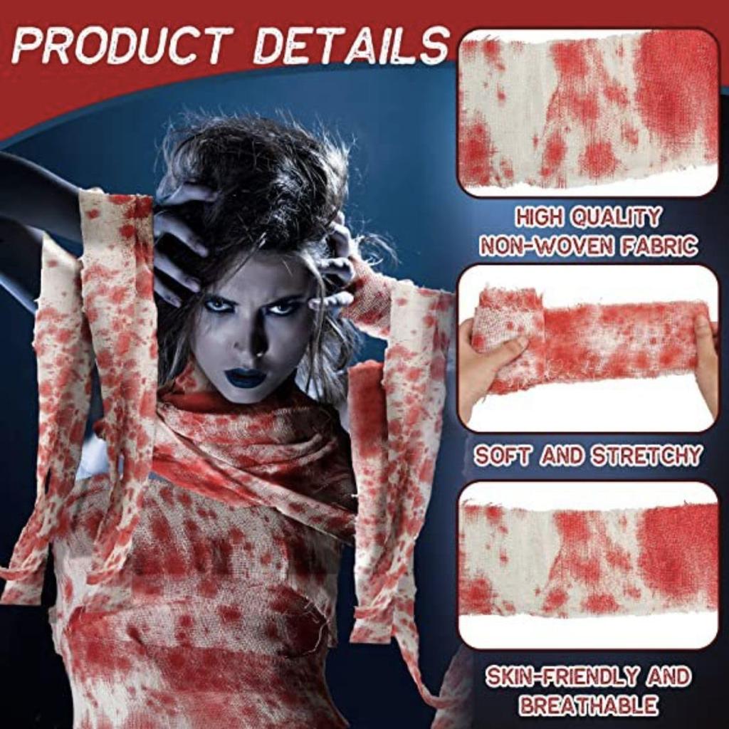 Halloween Blood Glue Bandage Haunted House Horror Goods Ornament Cosplay Ghost Costume Zombie Bloody Props School Festival Cultural Festival X (8cm