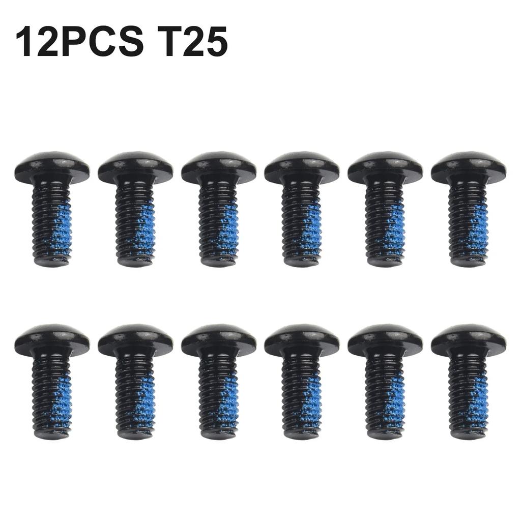 12/50 Pcs Bicycle Brake Disc Bolts M5 12mm Steel Disc Pad Fixing Screws Bike Torx T25 For ROTOR Bolts Replacement Accessories