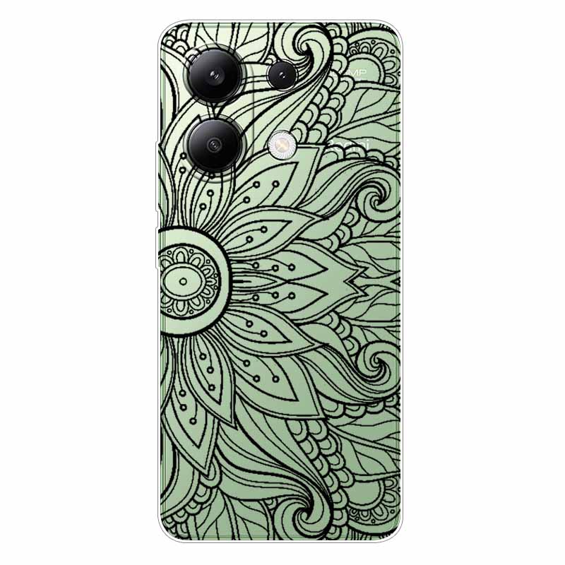 For Xiaomi Redmi Note 13 4G Case TPU Clear Soft Cute Girl Paint Cover For Redmi Note 13 4G Case Note13 Transparent Silicone