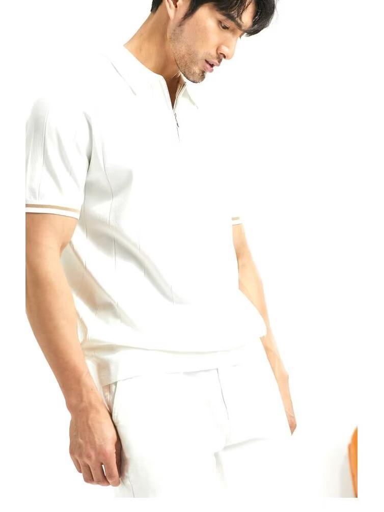 New Arrival Men's Summer Ice Silk Breathable Anti-Wrinkle Light Business Casual Lapel Short-Sleeve Polo Shirt