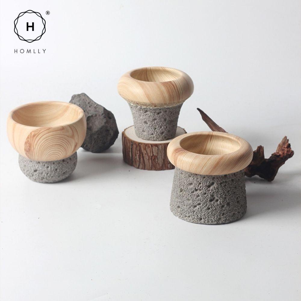 Homlly Nordic Cement Bonsai Green Flower Pot (Different Shapes)  ( X3PCS)