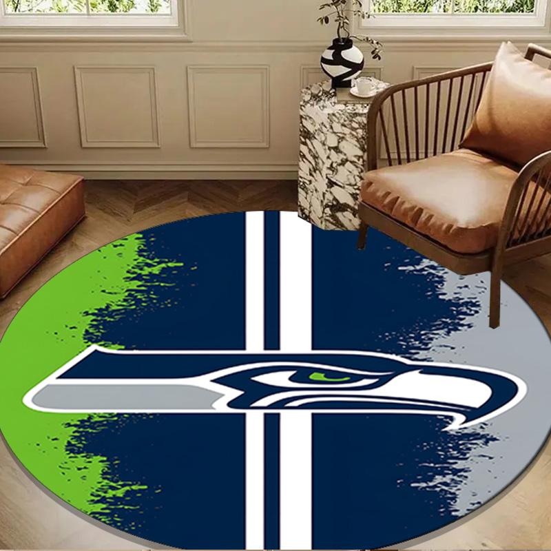 Seattle Seahawks Logo Round mat, Anti-slip Circle Carpet Chair rug For livingroom,Bedroom, doormat home decor Gift Christmas Gifts
