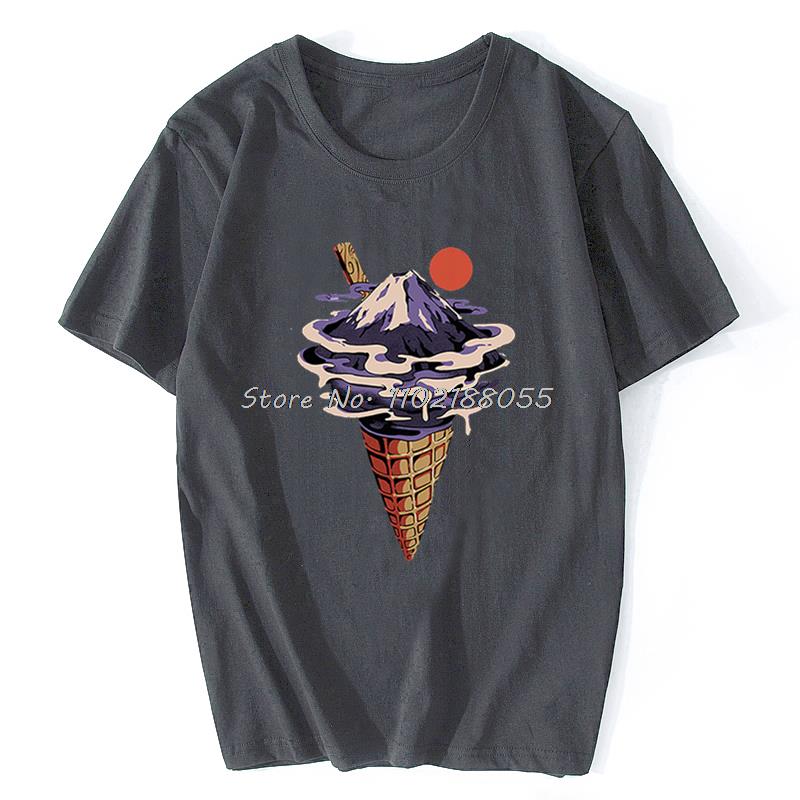 Harajuku Fuji Flavor Ice Cream Graphic T Shirt Women Men Summer Clothes Casual Oversized Tops T