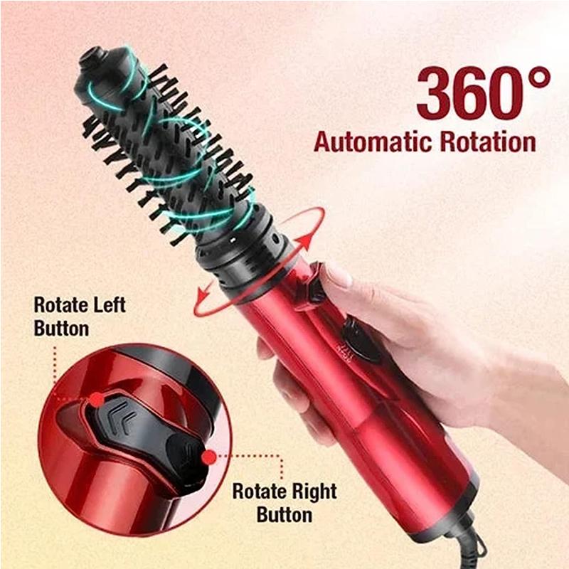 2 in 1 Rotating Electric Hair Straightener Brush Hair Curler Hair Dryer Brush Hot Air Comb Negative Ion Hair Styler Comb