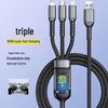 100W Transparent 3-in-1 Fast Charging Cable for Apple, Android, Huawei