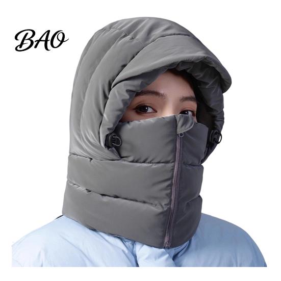 Cold Weather Outdoor Cap Women Winter Balaclava Hat, Wind-Resistant Zipper Face Mask Hat for Weather, Thermal Hooded Scraf Ski Cycling Wind Resistance