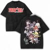 FAIRY TAIL Anime Unisexga Juvia Lockser Tshirt Natsu Lucy Happy Gray Vintage Loose Oversized Product Unisex Cartoon Washed Tshirt