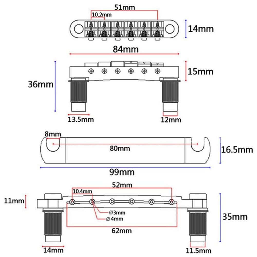 1 Set Gitarrenbrücke Saitenhalter-Kit Mit Stehbolzen Oberer Unterer Saitensattel Kompatibel Für Les Paul Sg E-Gitarre