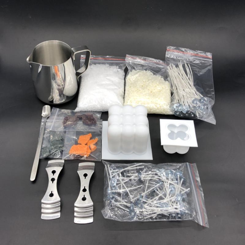 1 Set Candle Making Kit Pouring Pot Wicks Sticker DIY Candle Fixator Craft Tools Diy Handmade Wax Candles with for Wedding Party