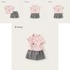 Girl Summer Cartoon Rabbit Print Short Sleeve Dress Set With Bow For Toddler Girls