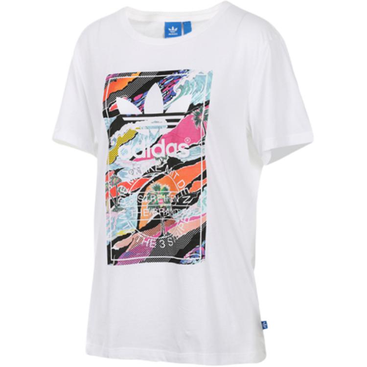 

Adidas Оригинальная футболка-пуловер с принтом логотипа, с коротким рукавом, женская футболка BK2343 S