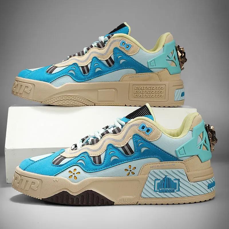 

Высококачественная мужская повседневная обувь, качественные мужские кроссовки, удобные прочные мужские туфли на платформе, новые модные повседневные туфли для мужчин 39 синий