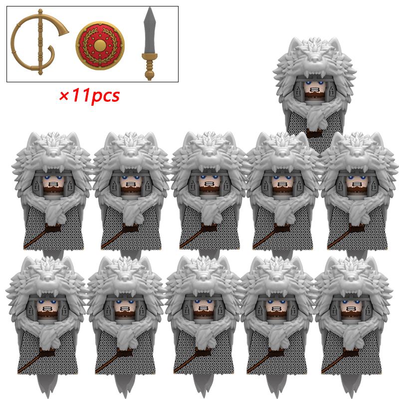 11/21pcs N818-821 Rome Medieval Knights Templar Crusade Spartan Warriors Infantry Cavalry Figures Building Blocks Kids Toys