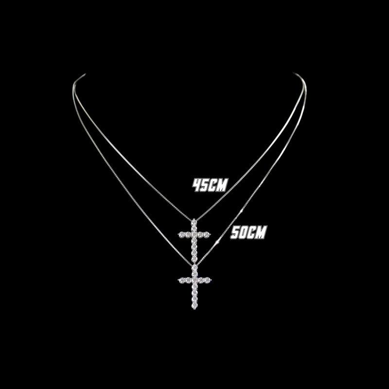 Men's Minimalist Luxury Cross Pendant Necklace with Inlaid Diamonds