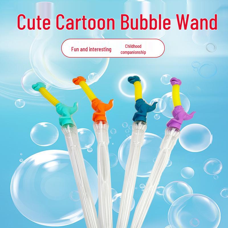 

48cm Flashing Telescopic Dinosaur Bubble Wand Toy for Parent-Child Outdoor Play