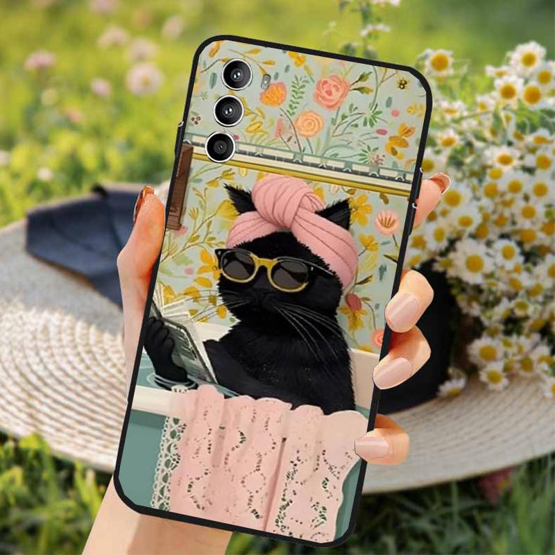 Fun Cat Phone Case For Moto G85 G55 G05 G14 G75 G31 G50 G52 G60 G13 G32 G84 G54 G53 G72 G24 Power