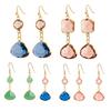 1 Paar Damenohrringe Leichte Handgefertigte Wassertropfenohrringe mit Blau-Rosa Kunstkristallen Schmuckgeschenk