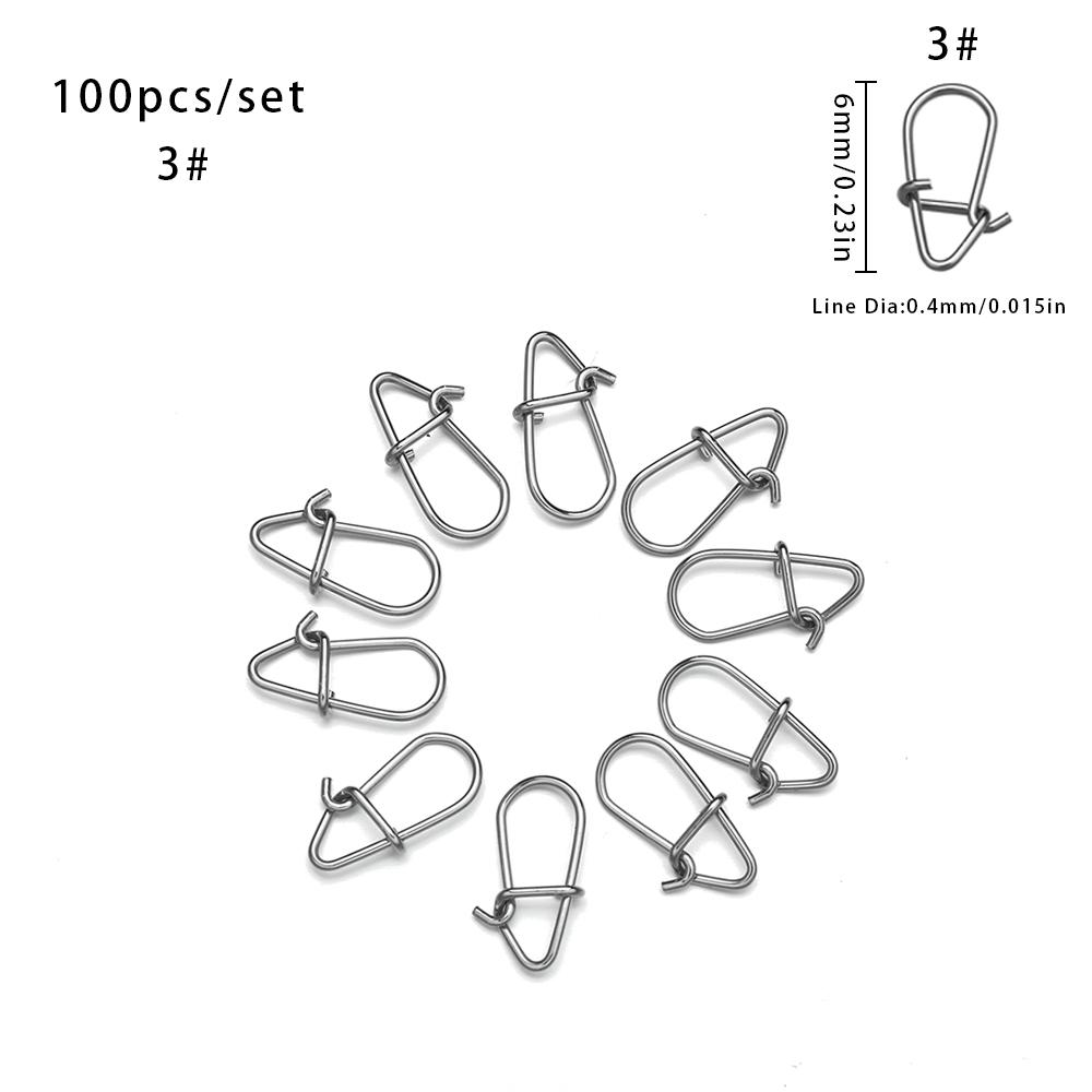 100 pcs/lot joli baril de pêche pivotant boutons-pression de sécurité crochets hameçon boîte de matériel de pêche accessoire outil leurres