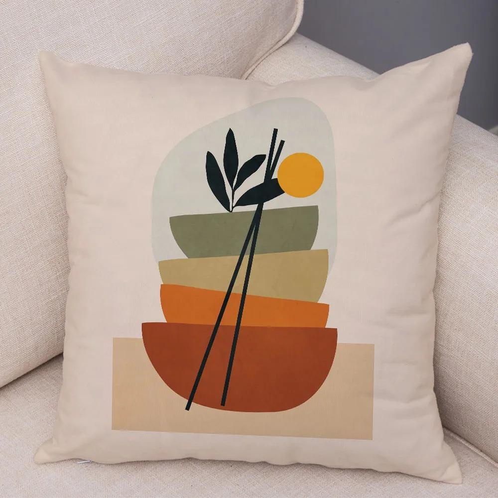 Simple Illustration Style Pillowcase Interior Decoration Office Living Room Home Pillowcase