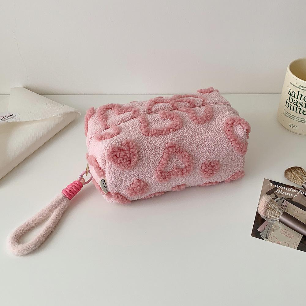 Borsa Portatutto Peluche Stile Coreano per Trucco e Cancelleria