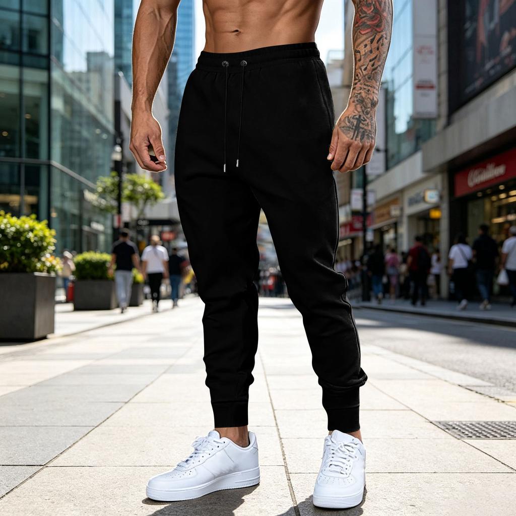 Men's Casual Drawstring Joggers Slim Fit Tapered Leg Pants for Everyday Wear