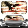 Sun Protection, 1pc Animal Windshield Car Sun Visor - Foldable Sunshade, Eagle Flag Theme, UV Protection And Internal Cooling, E