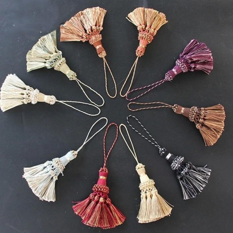 Tassels Hanging Decoration Crafts Silk Fringe Tassel Keychains Brush Diy Decor For Bags Doors Curtain Bookmarks Keys