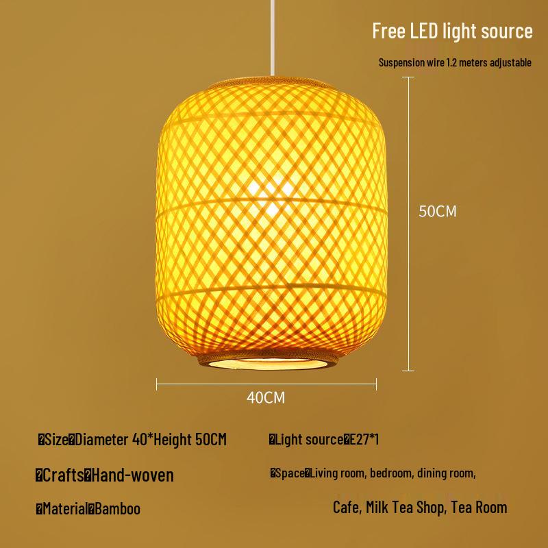 Retro Bamboo Woven Lantern Chandelier - Chinese Hot Pot & Restaurant Outdoor Decor