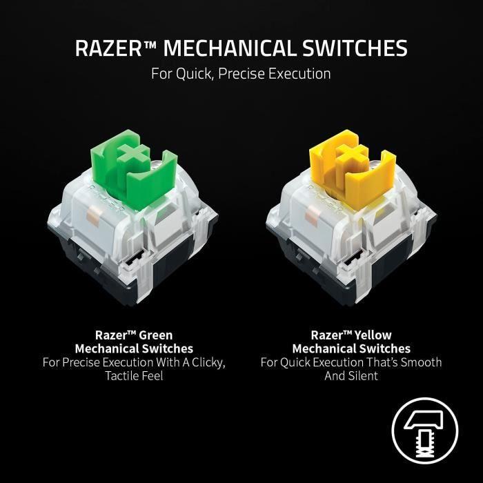 Clavier mécanique - Razer - BlackWidow V3 Mini - Sans fil - Rétroéclairé - QWERTY