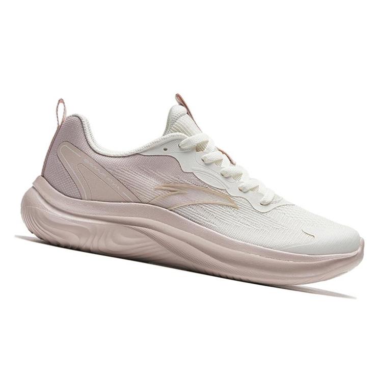 Anta Lingyun Casual Slip Resistant Abrasion Resistant Low top Running Shoes Women's Ivory White Powder 922335550-2