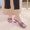 Ladies' Square Headed Transparent Thick Heel High-heeled Sandals and Slippers