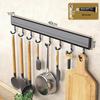 Space-Saving Kitchen Wall Rack: Punch-Free Aluminum Multi-Function Storage Hooks