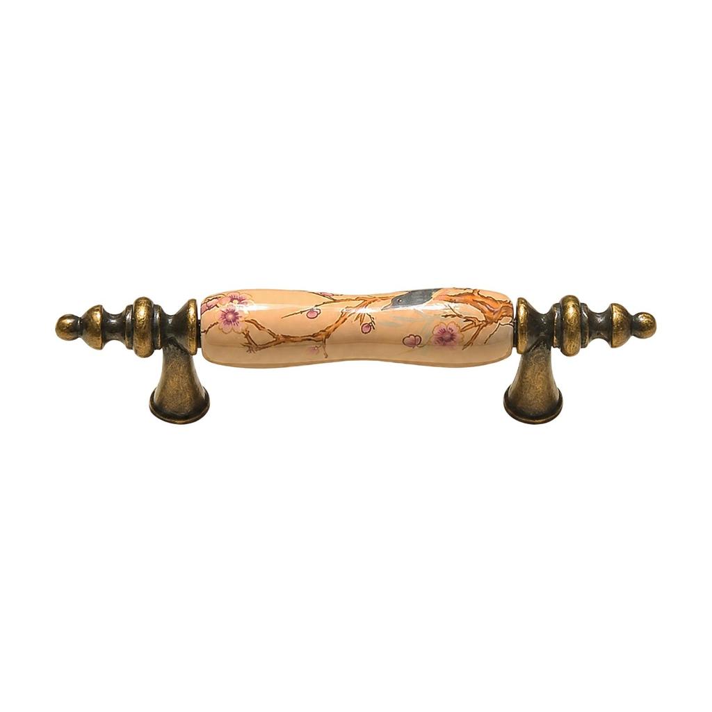 Wardrobe Drawer Pull Elegant Ceramic and Metal Furniture Handle Sturdy