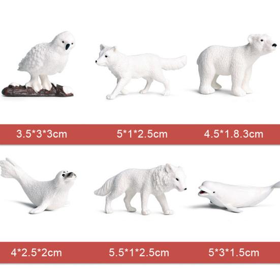 6 Teile/satz Simulation Penguins Polar Elegent Stil Bär Schneeeule Delphin Wolf Party Modell Figurine Geschenke Spielzeug Für Haushalts Dekoration