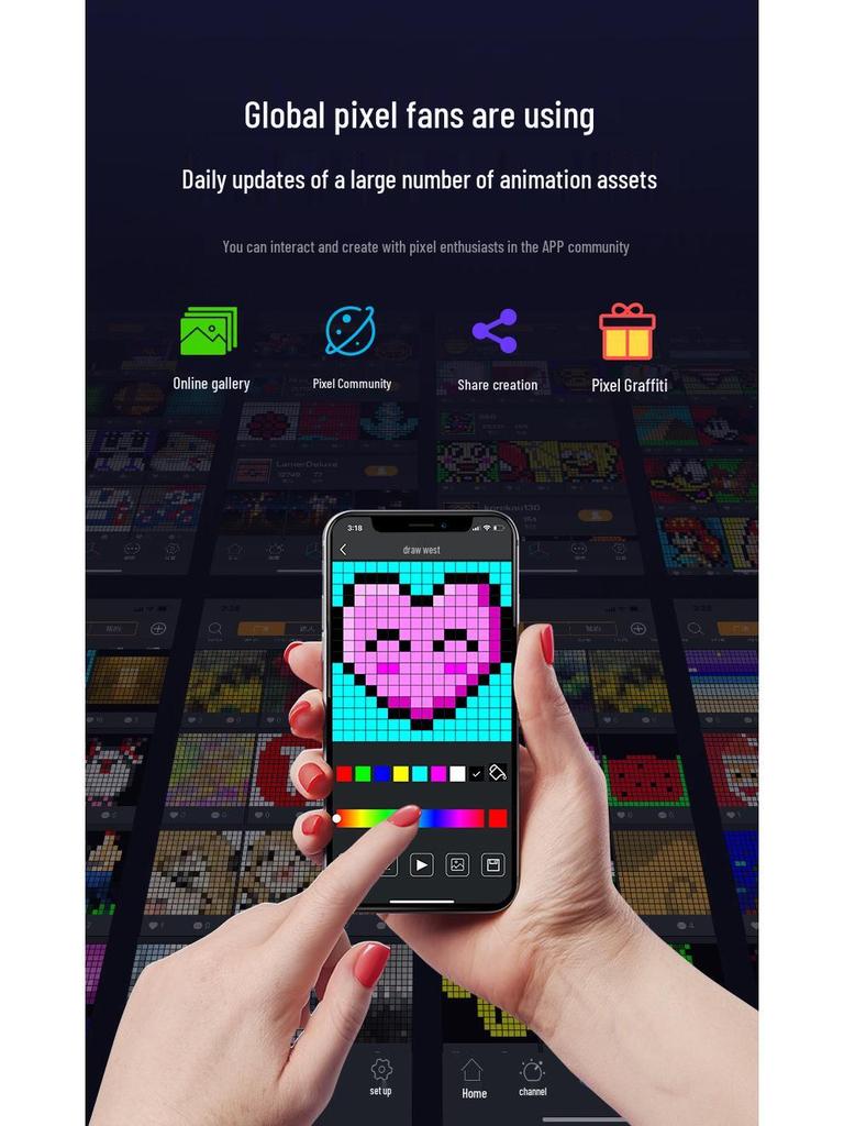 Divoom PIXOO Bluetooth Pixel Light: Game, Sound, and Clock in One - Perfect Birthday Gift!