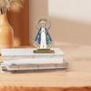 Religious Christian Alloy Prayer Figurine with Enamel and Rhinestones Embellished For Devotional Space Spiritual Accent