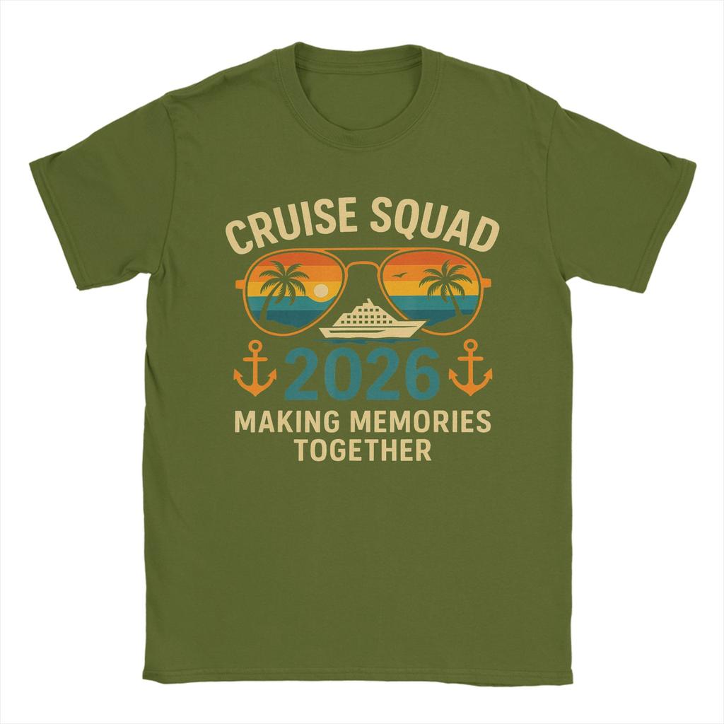 Unisex's T-Shirt Cruise Squad 2026 Awesome Pure Cotton Tees Short Sleeve T Shirts Round Collar Tops Party