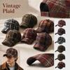 Unisex Retro Plaid Baseball Warm Outdoor Casual Hat for Men and Women