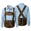 Men's 3D Print Loose Fit Long Sleeve Shirt with Lapel Collar Autumn Vintage Casual Shirt Suitable for Commuting Outdoor Festival Party Breathable Top