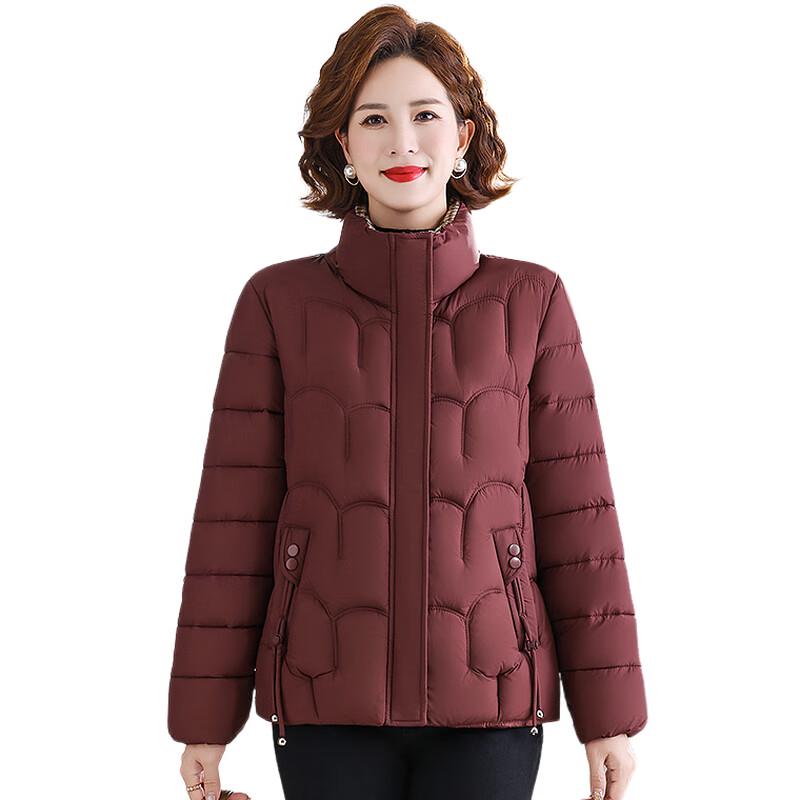 Women's Mid-Age Winter Warm Stand Collar Cotton Jacket