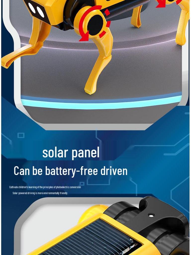 Solar-Powered Remote Control Robot Dog: Children's Educational DIY Quadruped
